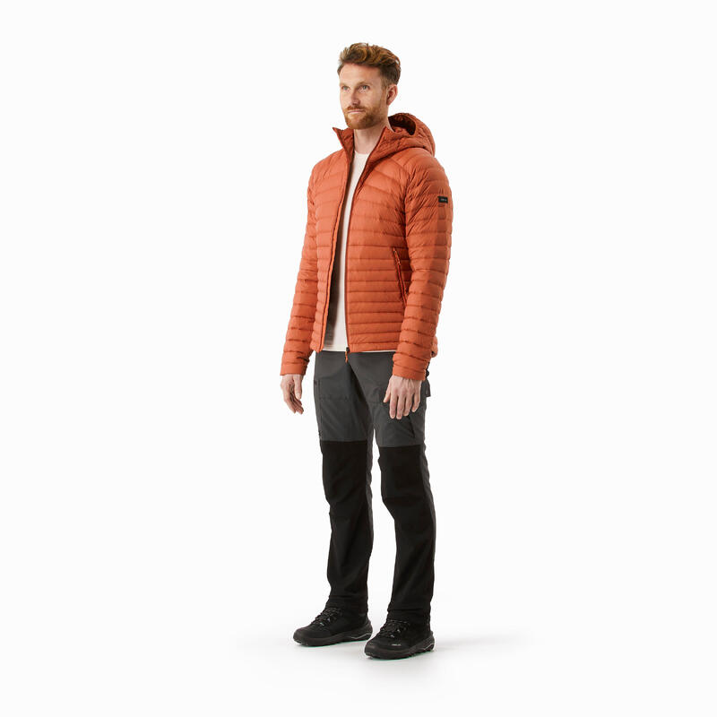 Piumino trekking uomo MT100 PIUMA arancione terracotta