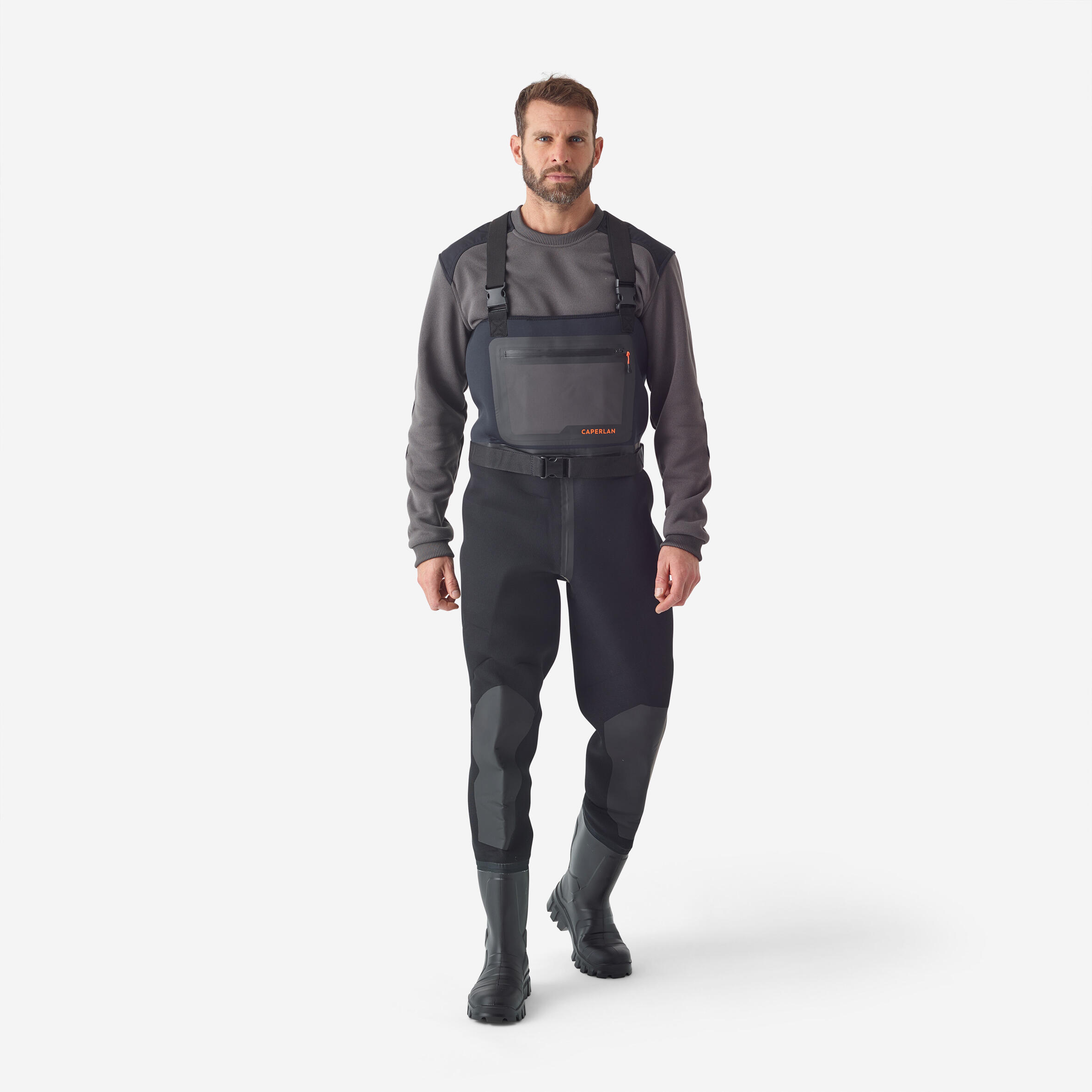 Caperlan - Waders De Pêche 900 Thermo Néoprene 4mm - Waders - Peche - Noir-orange - 40/41m - Decathlon