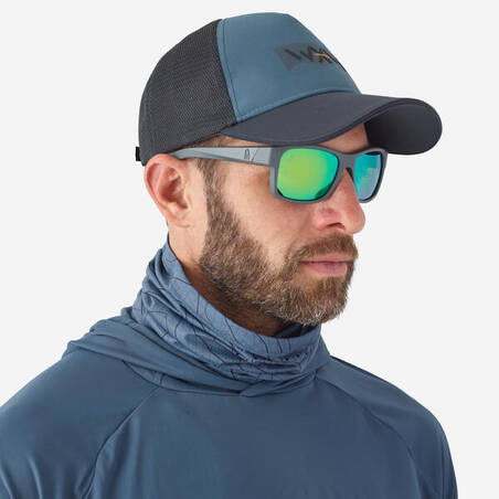 Fishing Neck Gaiter 500 ANTI-UV Grey Blue