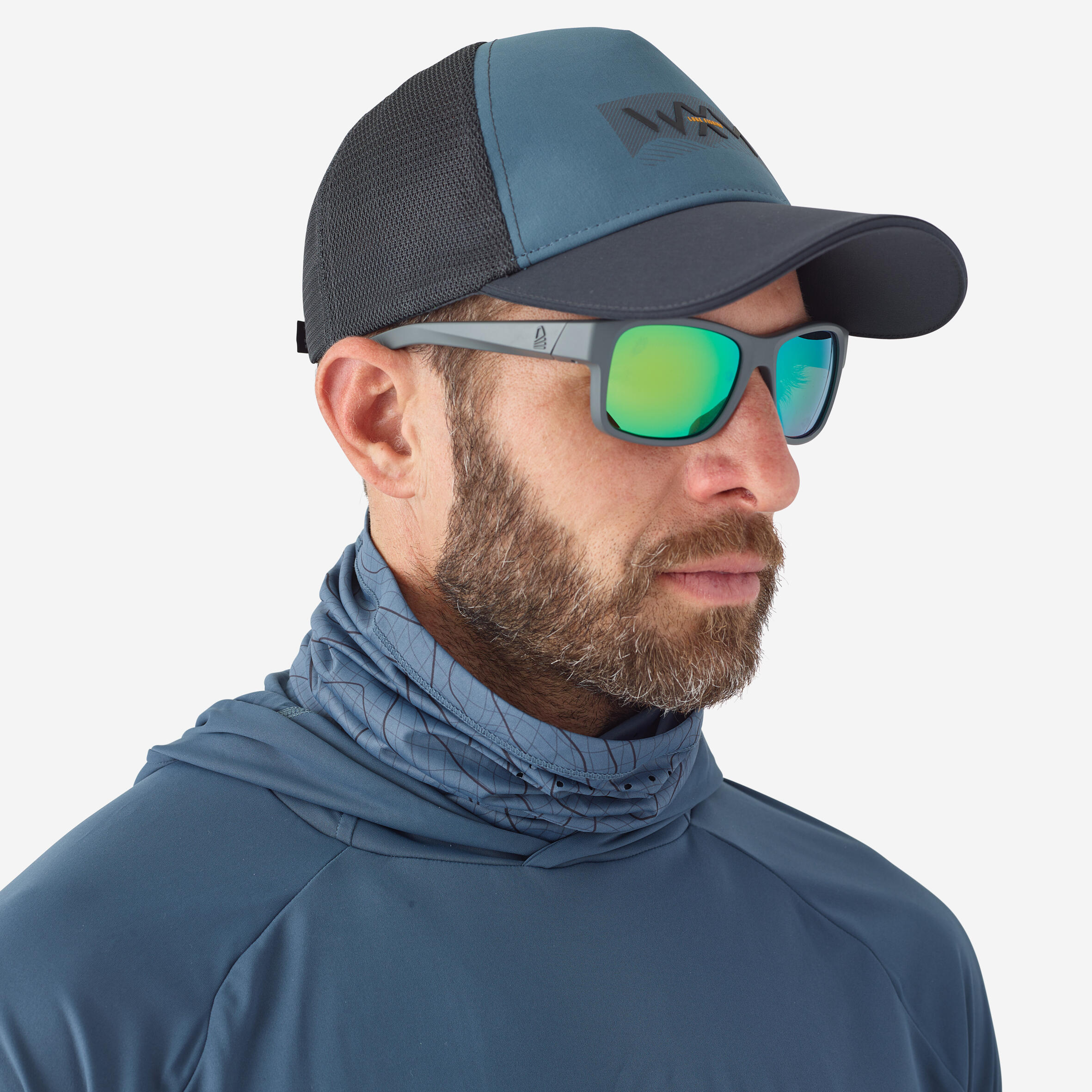 Fishing Anti-UV Neck Gaiter - 500 Blue - CAPERLAN