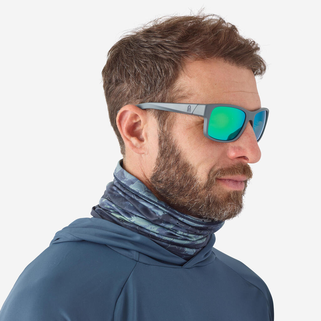 Fishing Neck Gaiter 500 ANTI-UV Grey Blue