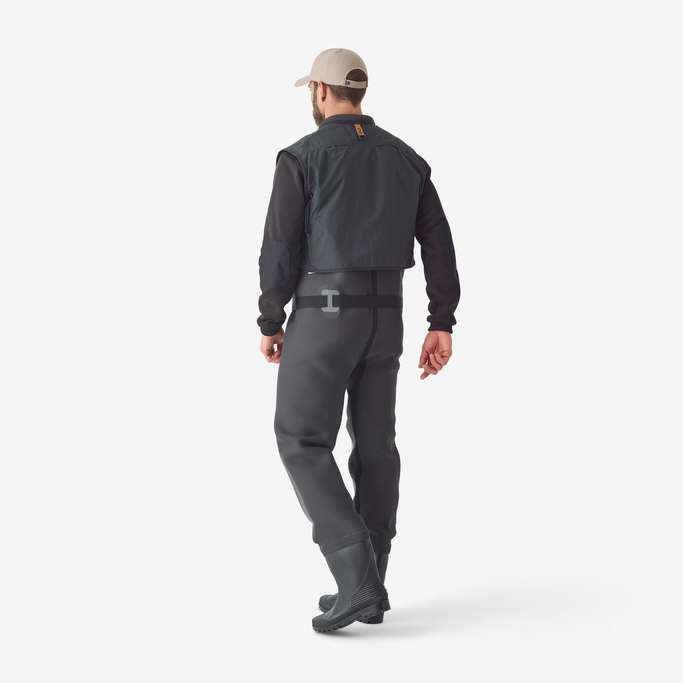 Fishing Wading Vest - FV 500 WD Grey - CAPERLAN