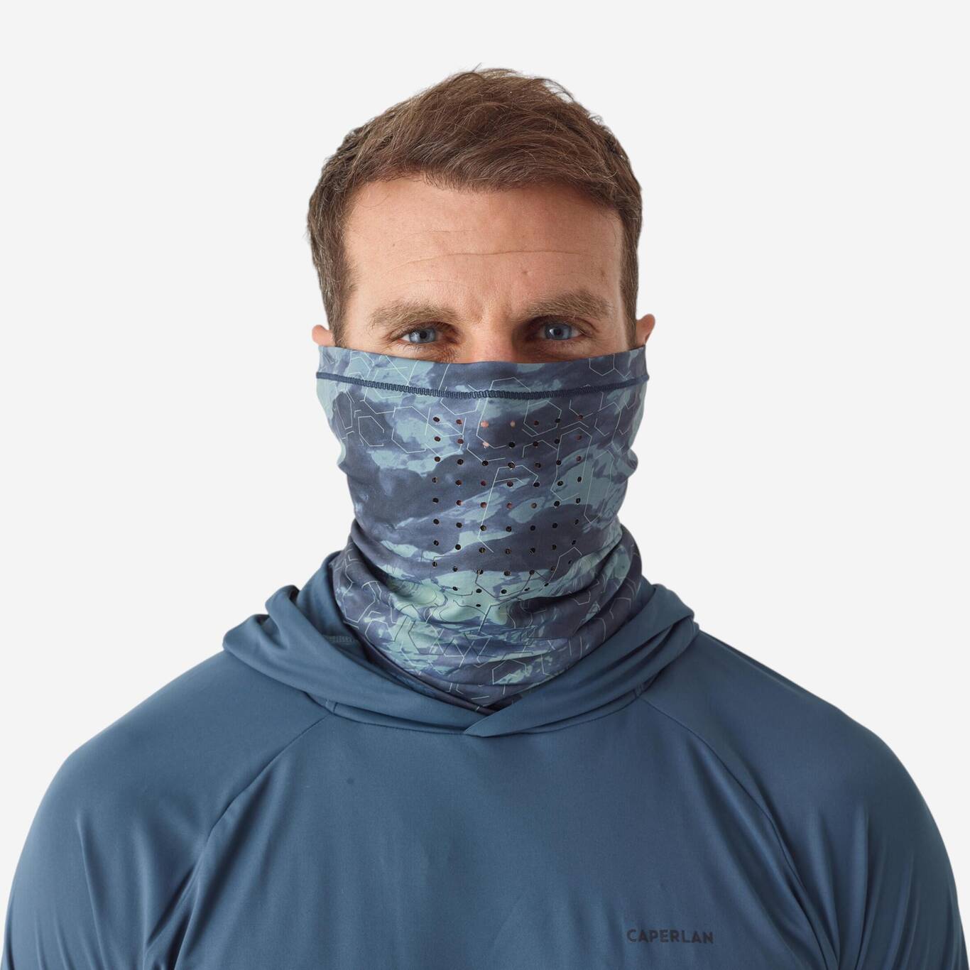 Fishing Neck Gaiter 500 ANTI-UV - Blue/Green