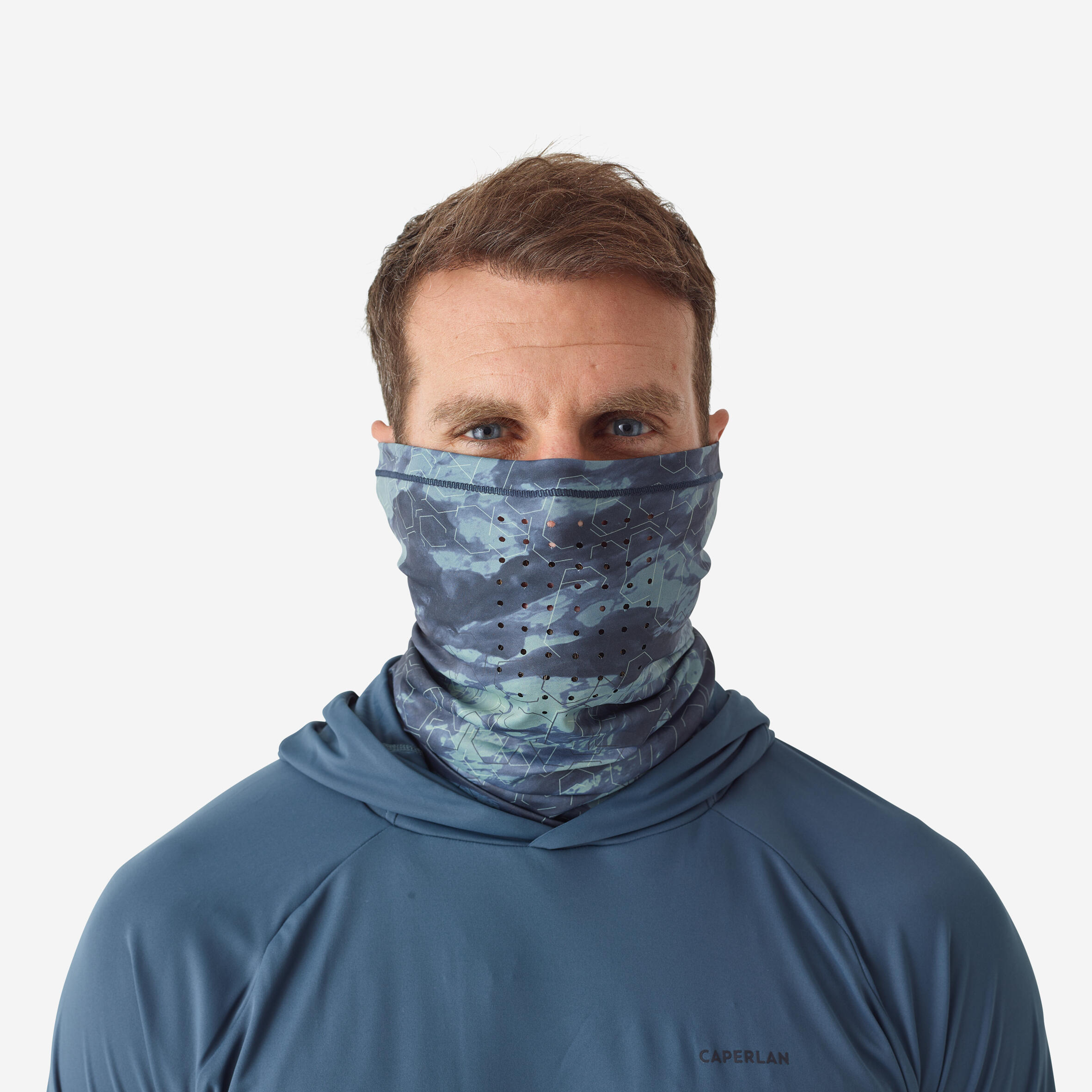 CAPERLAN Fishing Neck Gaiter 500 ANTI-UV - Blue/Green