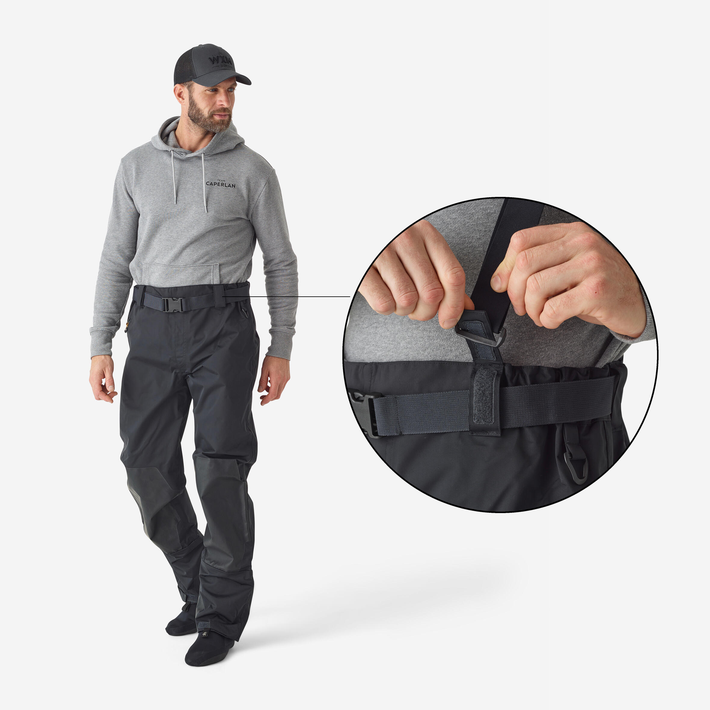 Waterproof and breathable wading pants with neoprene booties - TW 900 BR-S