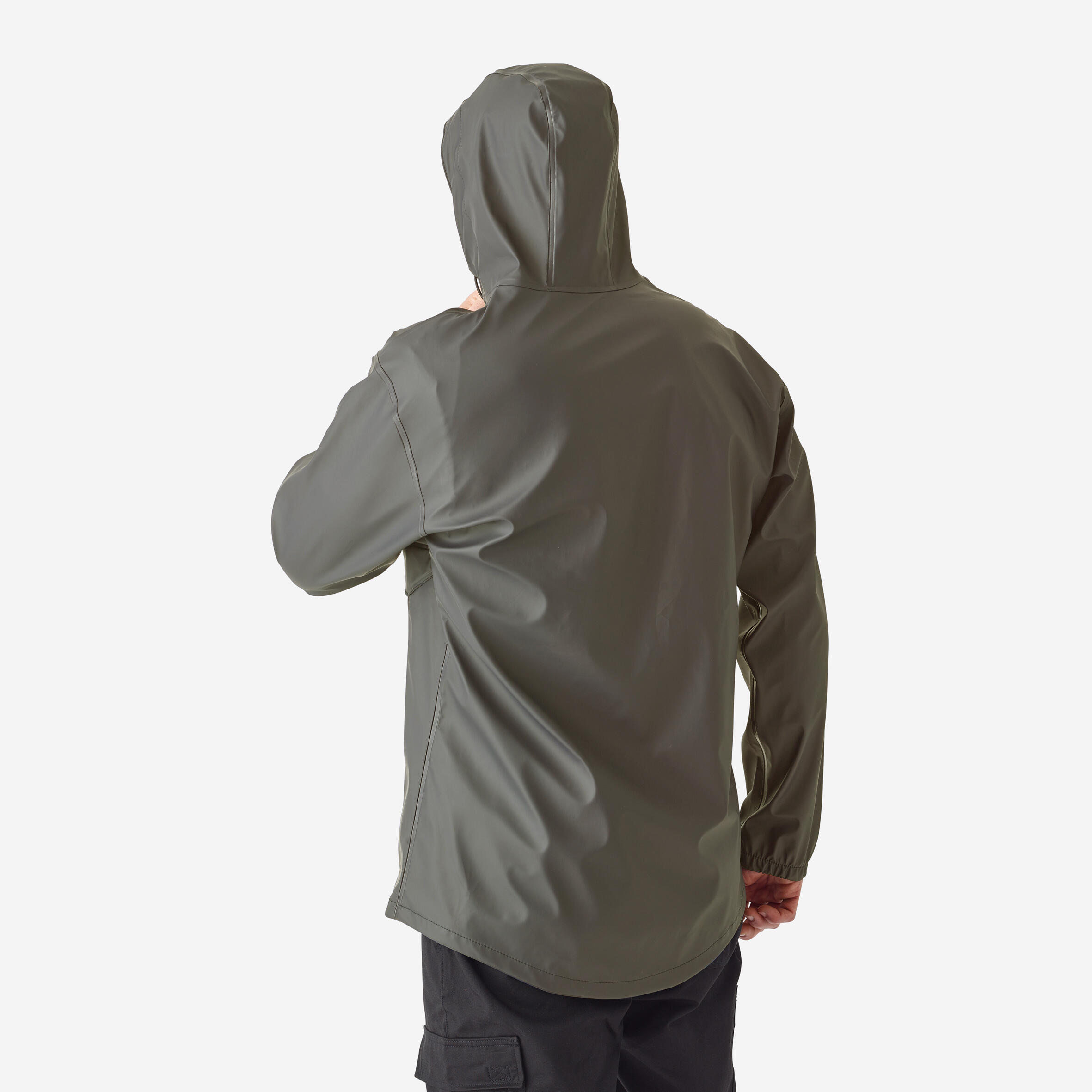 Fishing waterproof poncho / jacket - FP 500 khaki 2/5