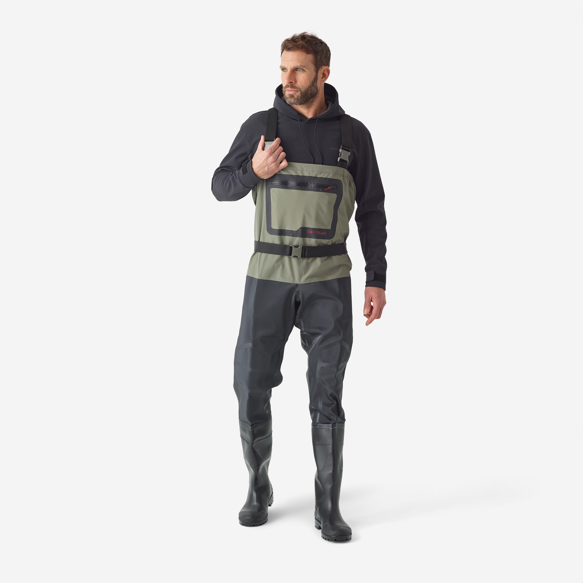 Caperlan - Waders De Pêche 500 Pvc Et Respirants - Waders - Peche - Gris-marron-vert - 46/47 2xl - Decathlon