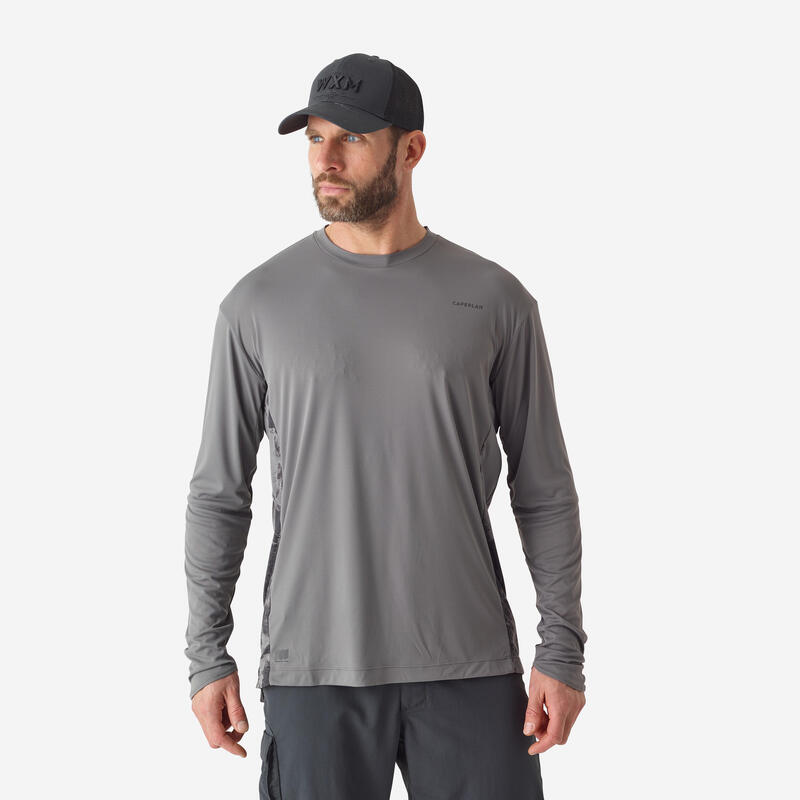Uv-werend shirt voor hengelsport 500 grijs