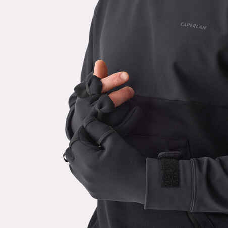 Fishing 1 mm neoprene gloves 500 thermo with 3 opening fingers black