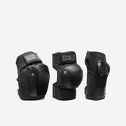 Set 3 protecții negre de skateboard pentru adulți Decathlon pad500