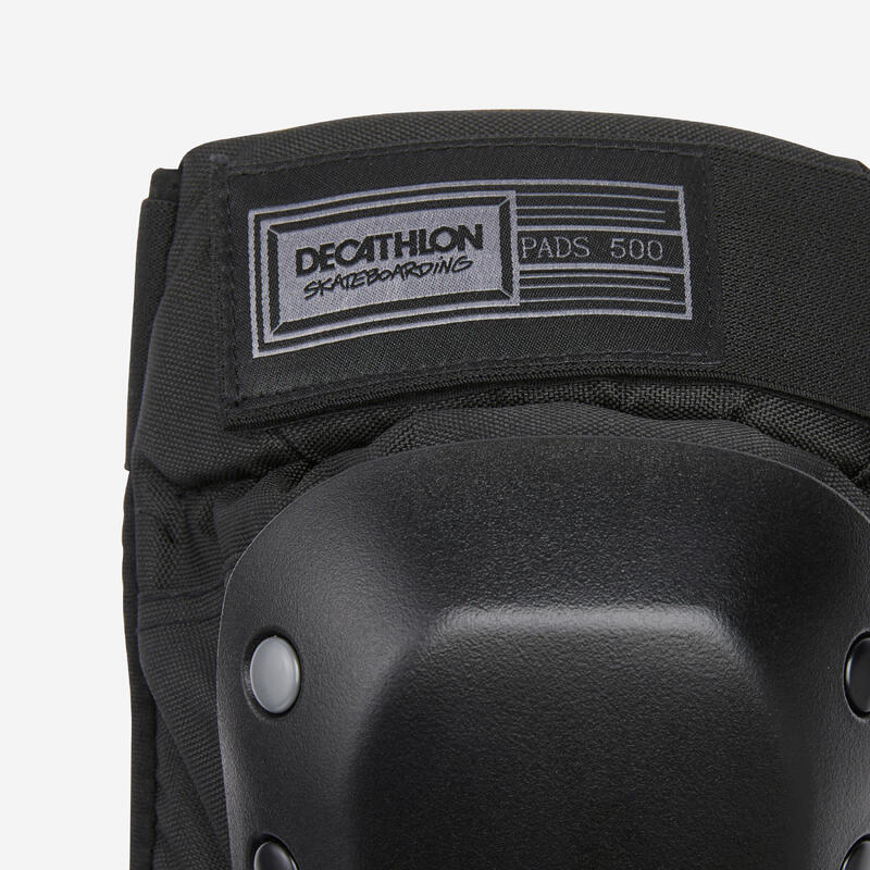 Set van 3 zwarte beschermers voor skateboarden kinderen set PAD500