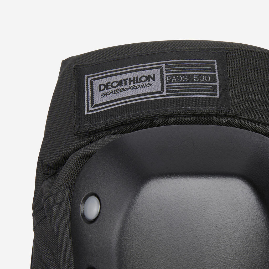 Suaugusiųjų riedlentininkų 3 apsaugų rinkinys „Decathlon Pad500“, juodas
