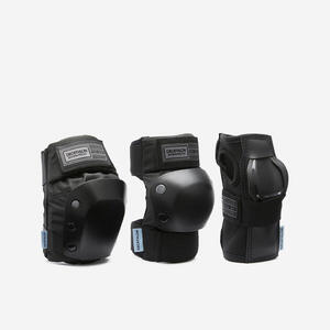 SET DE 3 PROTECCIONES NEGRAS DE SKATEBOARD PARA NIÑOS DECATHLON PAD500