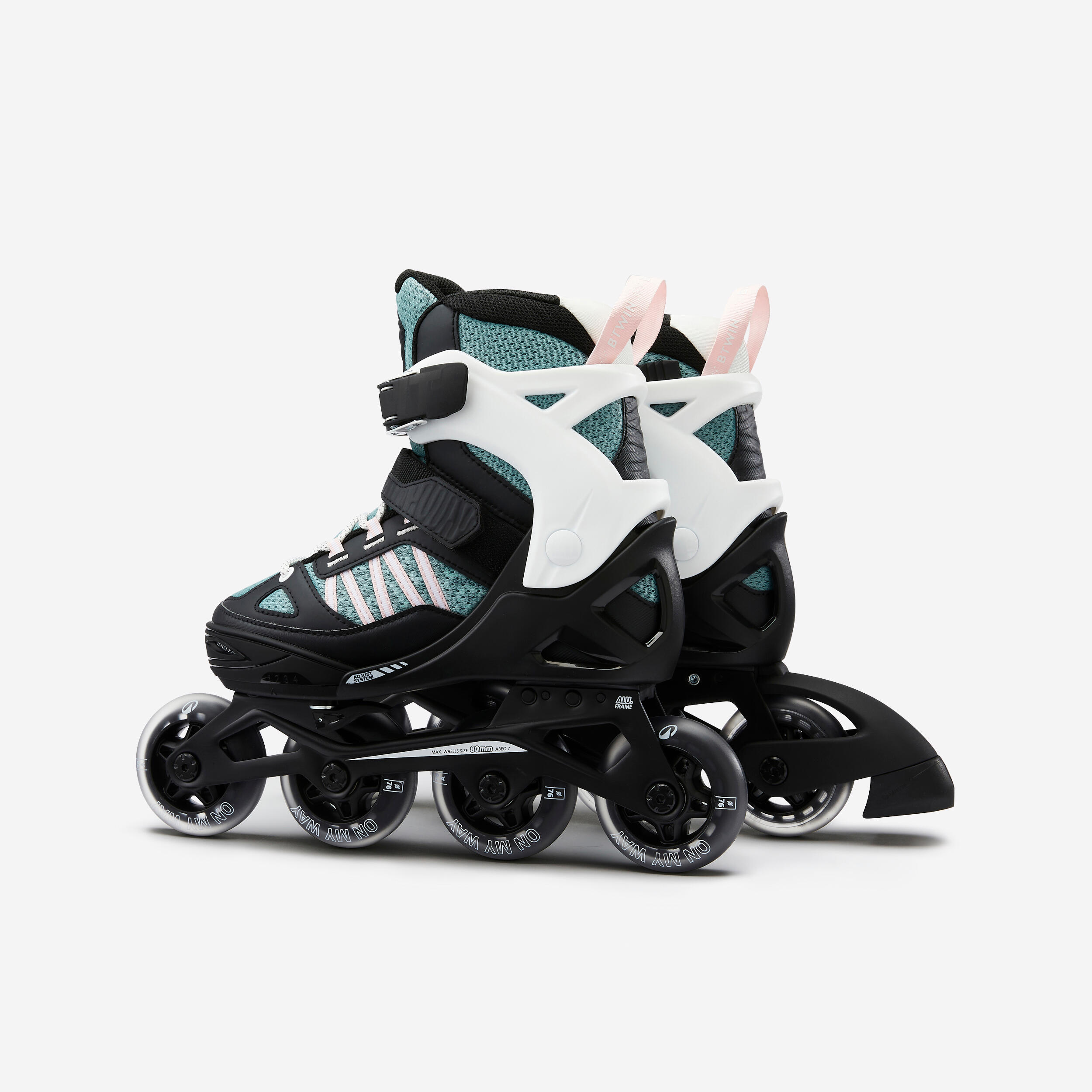 Inline Skates Inliner Kinder - Fit 5 rosa/khaki 24/42