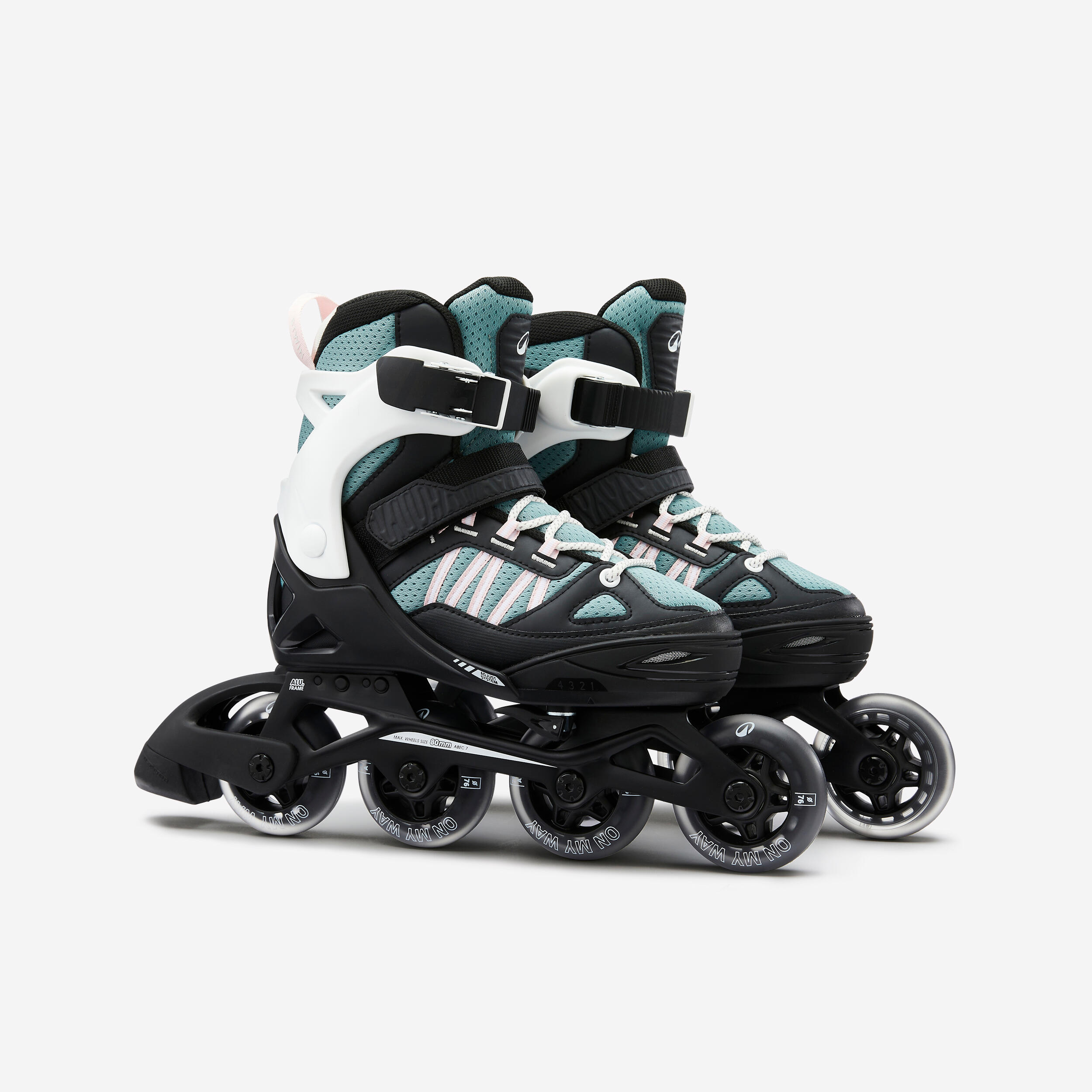 Inline Skates Inliner Kinder - Fit 5 rosa/khaki 23/42