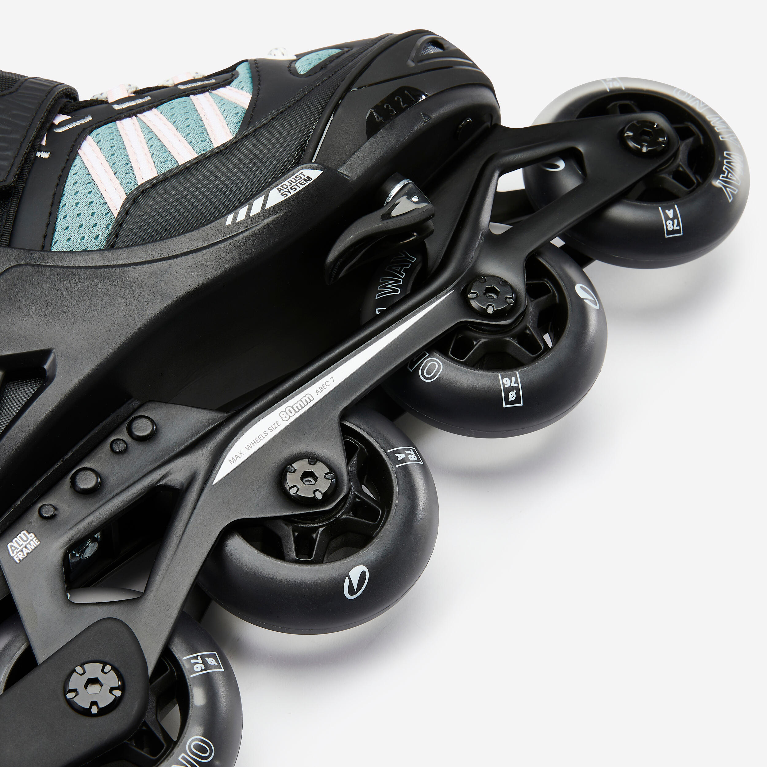 Inline Skates Inliner Kinder - Fit 5 rosa/khaki 29/42