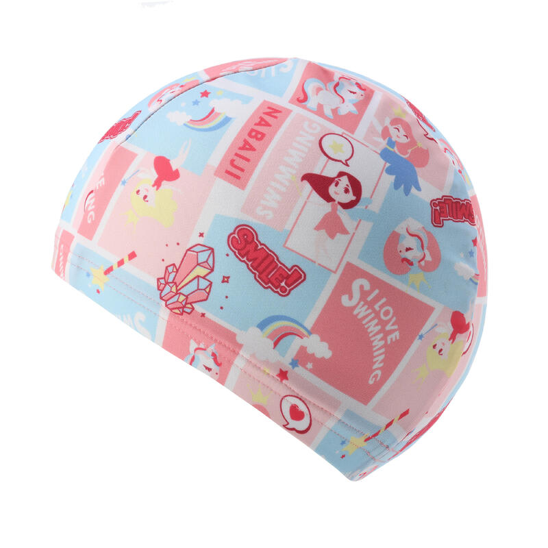 Mesh swim cap - Printed fabric - Size S - FAIRY pink