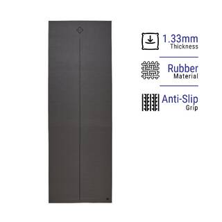 Yoga Mat 1.3mm Thick, Foldable Anti-Slip Rubber, 180 x 62 cm – Grey