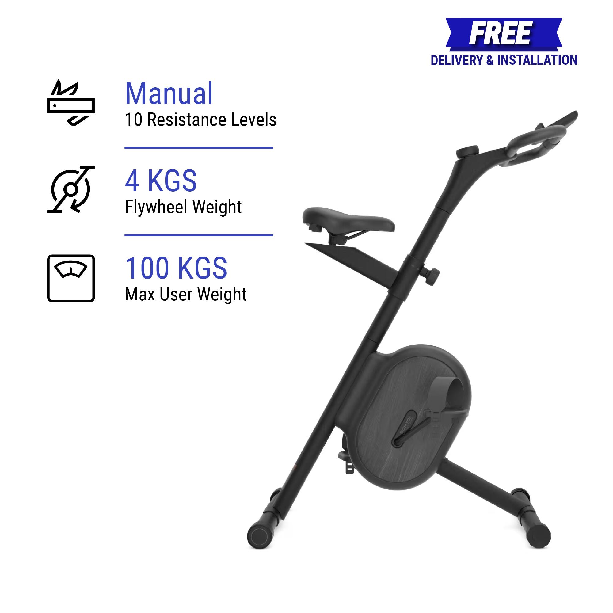 Exercise Bike Ultra-Compact Foldable, Smart, 10 Resistance Levels, Max 100kg