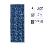 Yoga Mat, 8 mm thick, 173 x 61 cm, with Strap, Foam - Dark Blue Palm, Soft Yoga