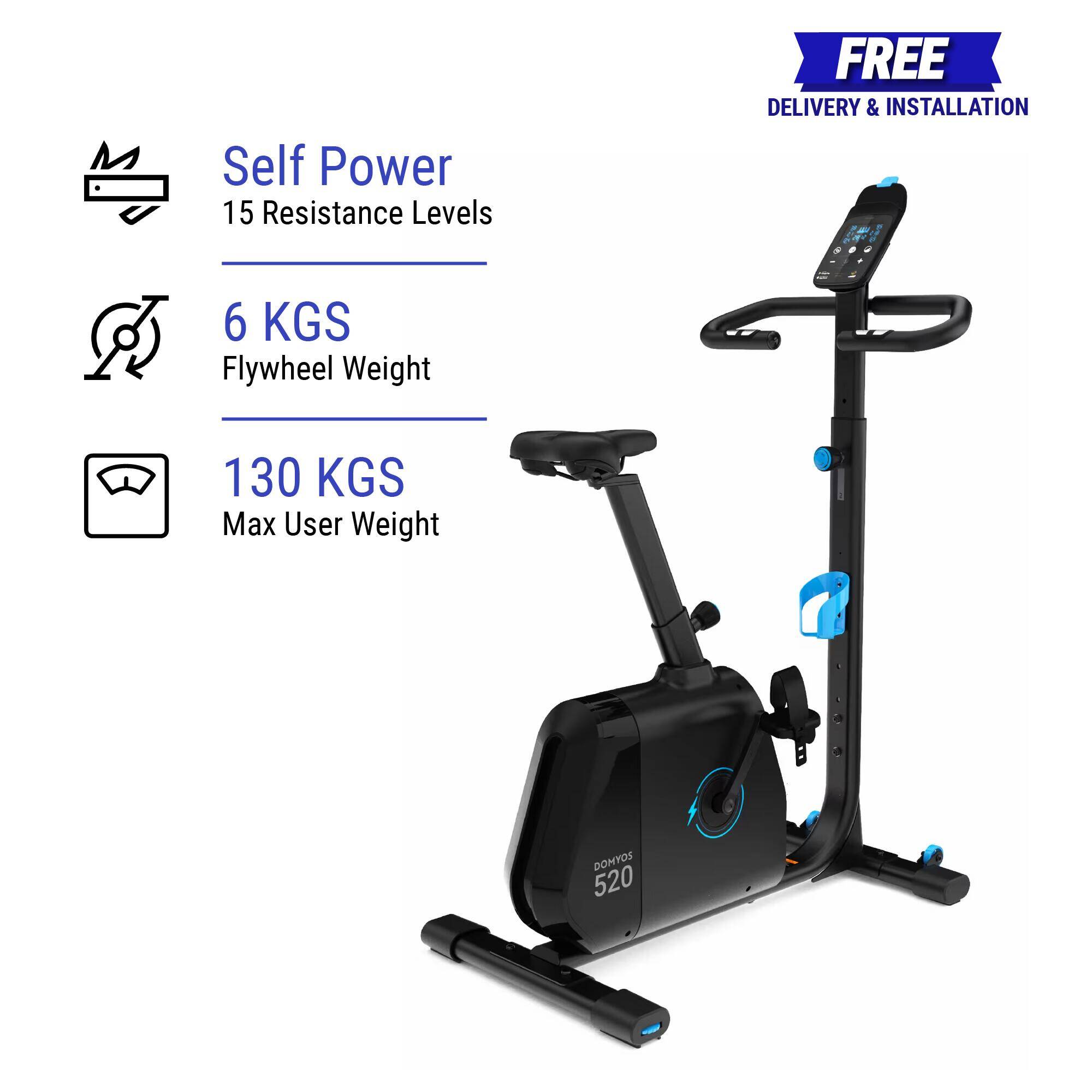 Exercise Bike EB520, Self Powered, 6kg Flywheel, Smart, 15 Levels, Max 130kg -  1