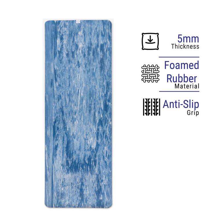 Natural Rubber Grip Yoga Mat 5mm  - Blue