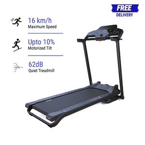 Treadmill Run500 Foldable, Upto 16 kmph, 10% Incl, Smart, Low-Noise, Max 130 kg