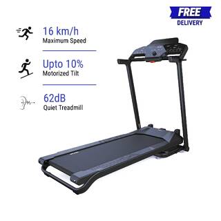 Treadmill Upto 16 kmph, Smart, Foldable, Supports upto 130kg, Run500 - Black