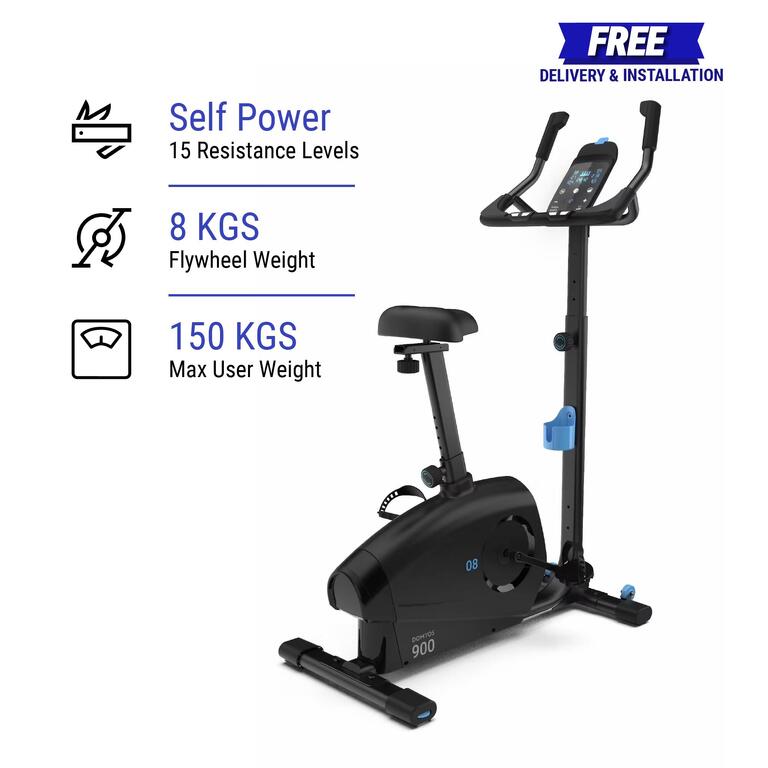 Exercise Bike EB900, Self Powered, 8kg Flywheel,15 Resistance Levels, Max  150kg