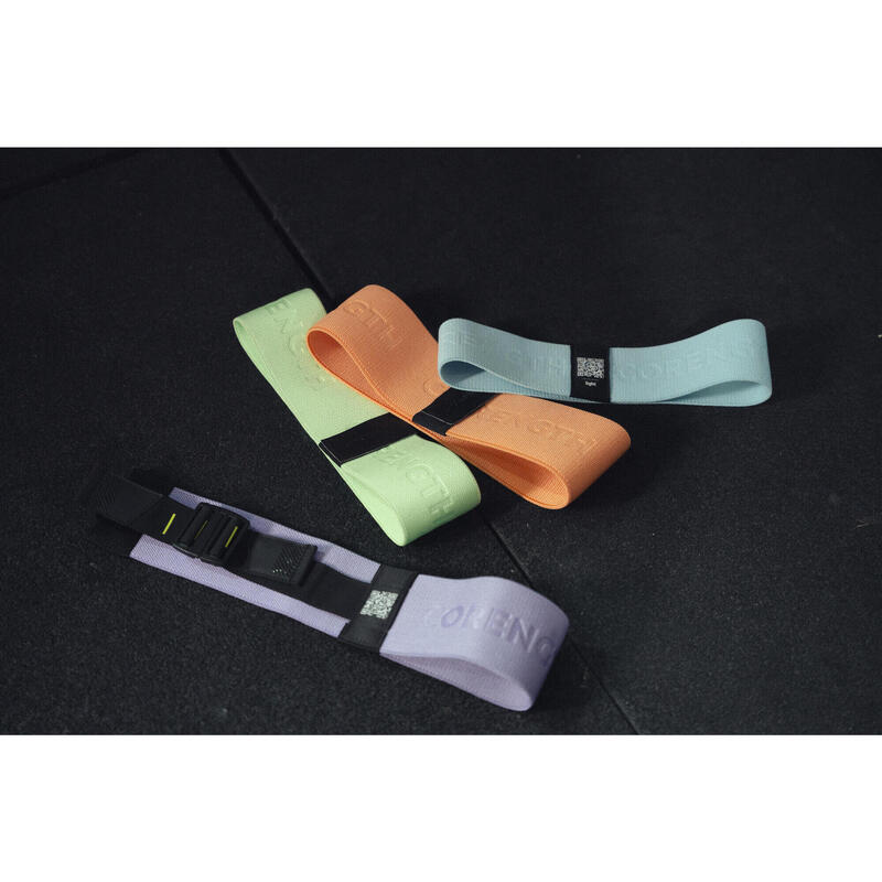 Élastique textile pour fessier de fitness résistance medium, vert