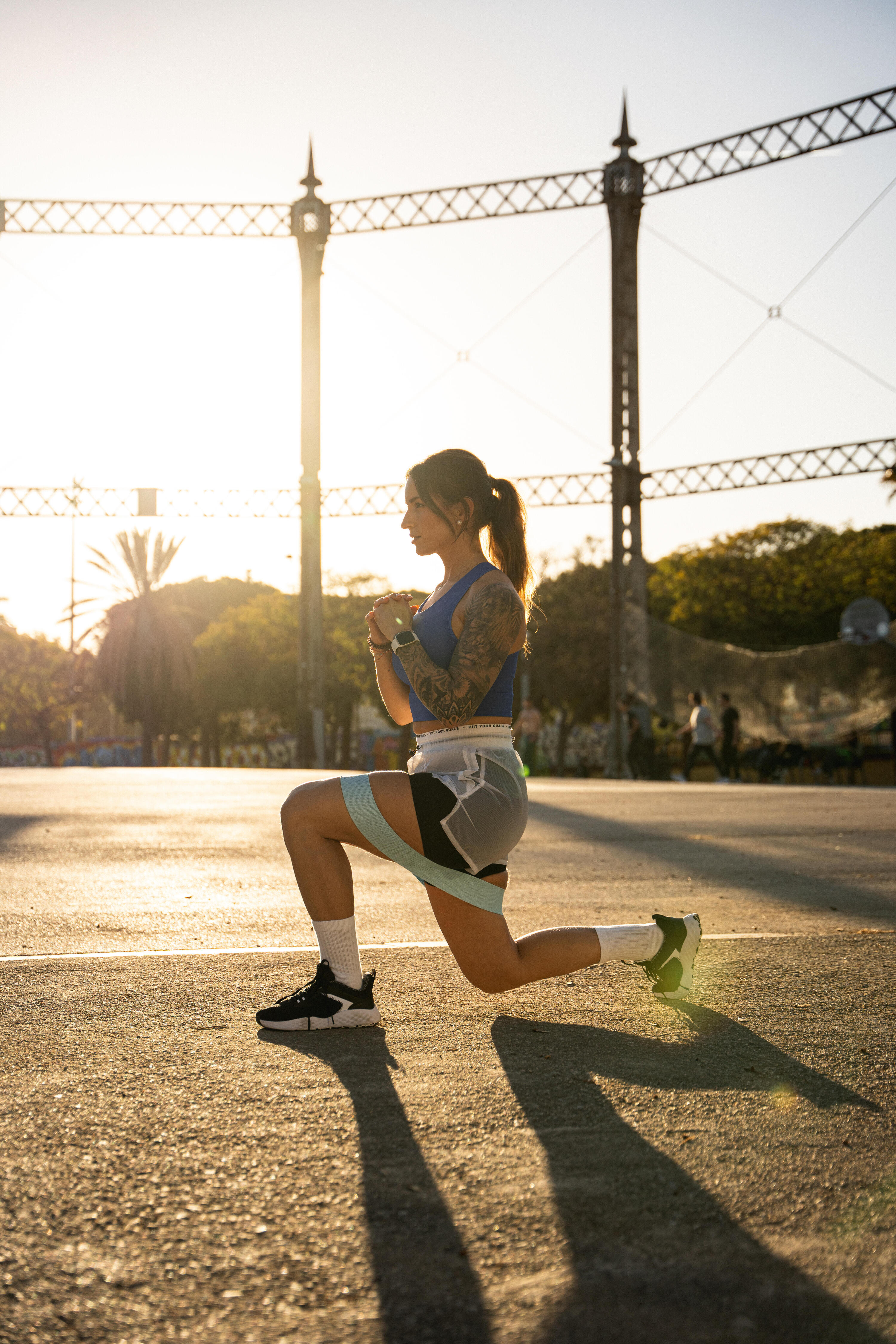 Pantaloncini Donna Palestra 100 Slim Fit Traspiranti Grigio - Foto 4