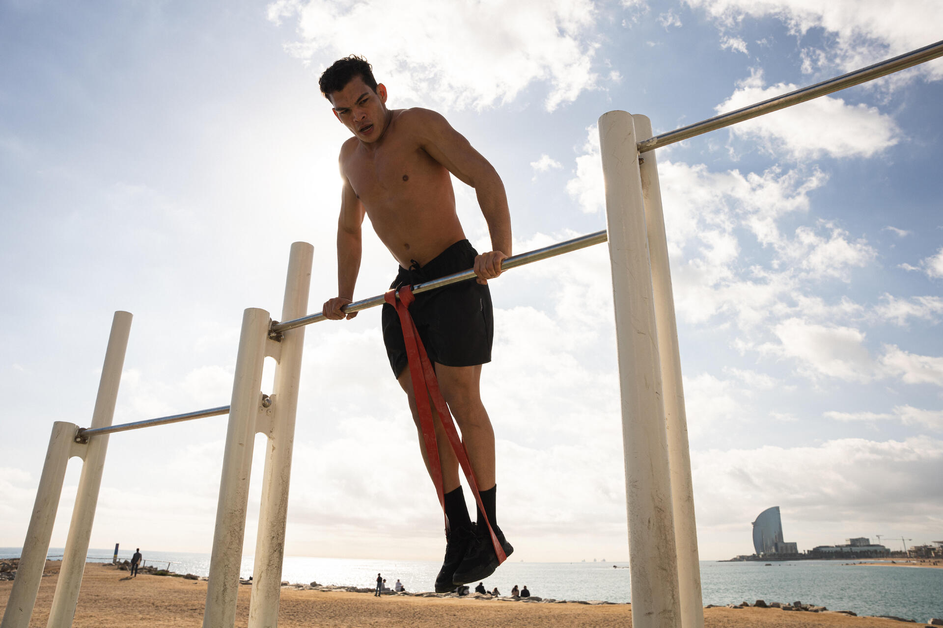 Pull Up Red Band Weight Weight Training Elastic Band 45 Kg Red