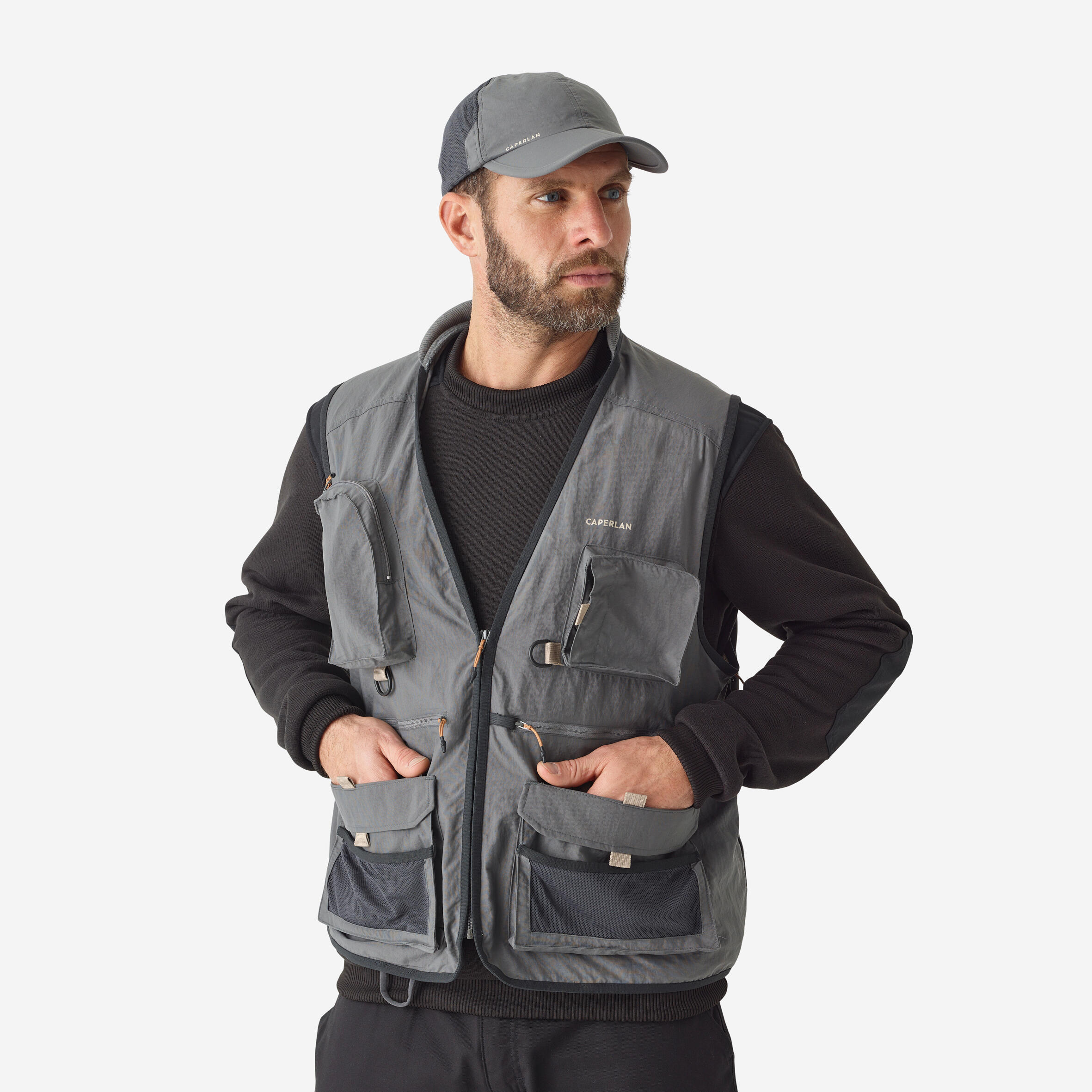 Fishing Vest - FV 500 Grey - CAPERLAN