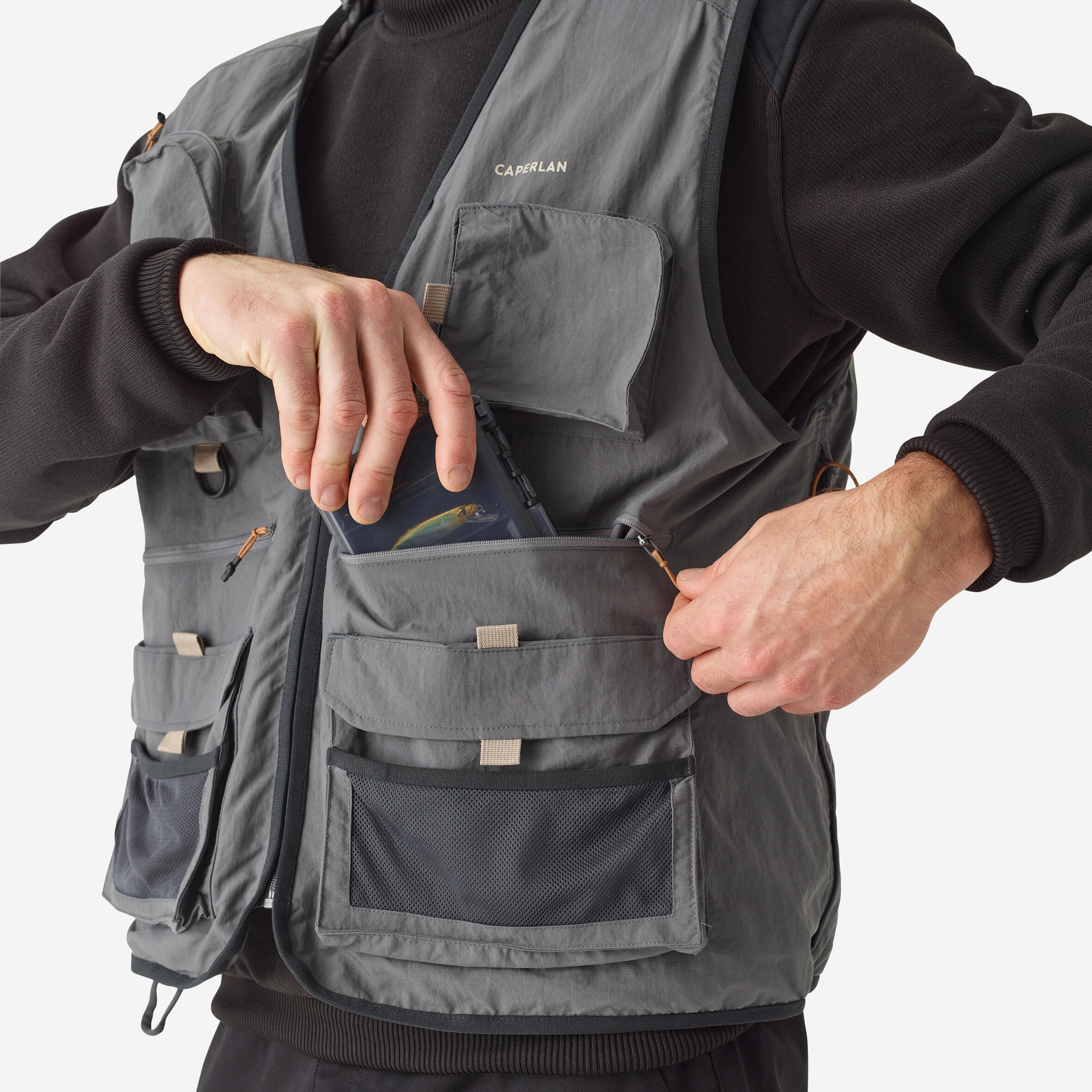 Fishing Vest - FV 500 Grey - CAPERLAN