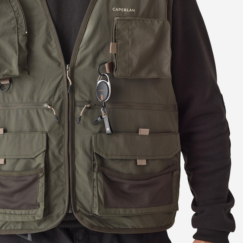 Gilet pesca adulto 500 verde militare