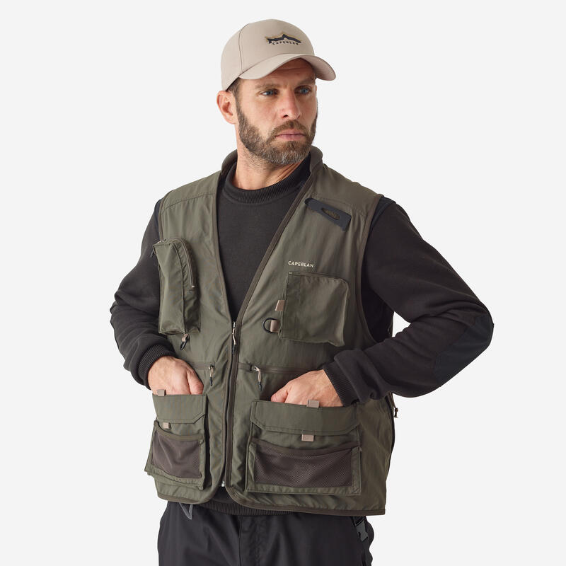 GILET de pêche 500 Kaki