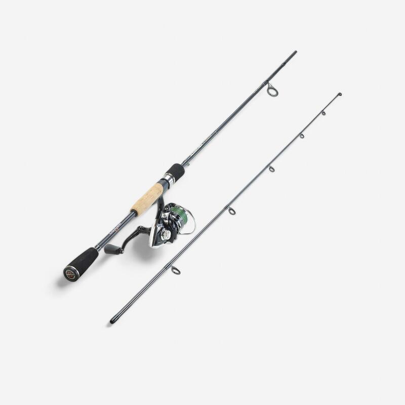 Ensemble canne + moulinet + tresse pêche au leurre alcantara 2m M 5-20g