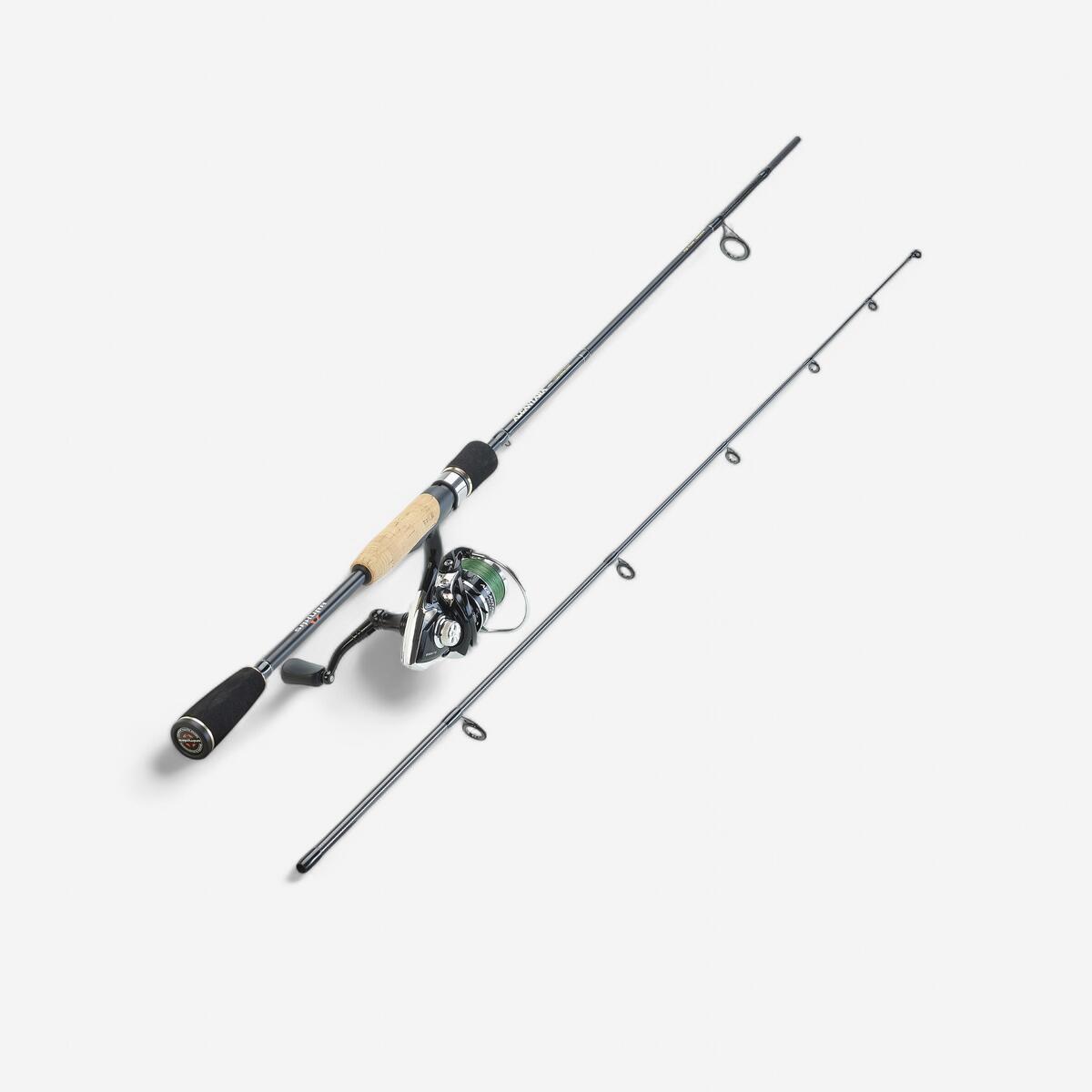 ENSEMBLE SPINNING PECHE AUX LEURRES ALCANTARA 602L AVEC TRESSE 12/100