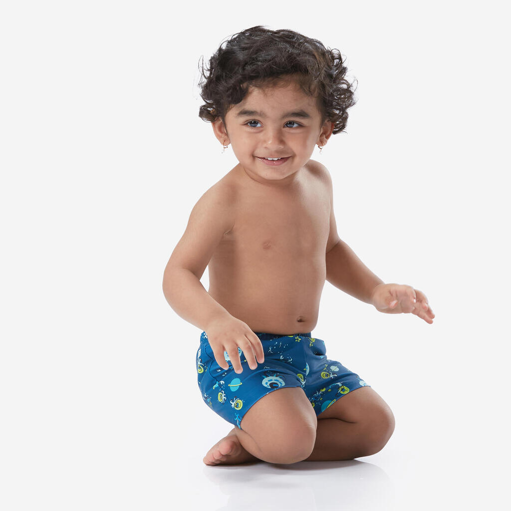 Boxer-Couche De Bain Lavable Bleu Imprimé