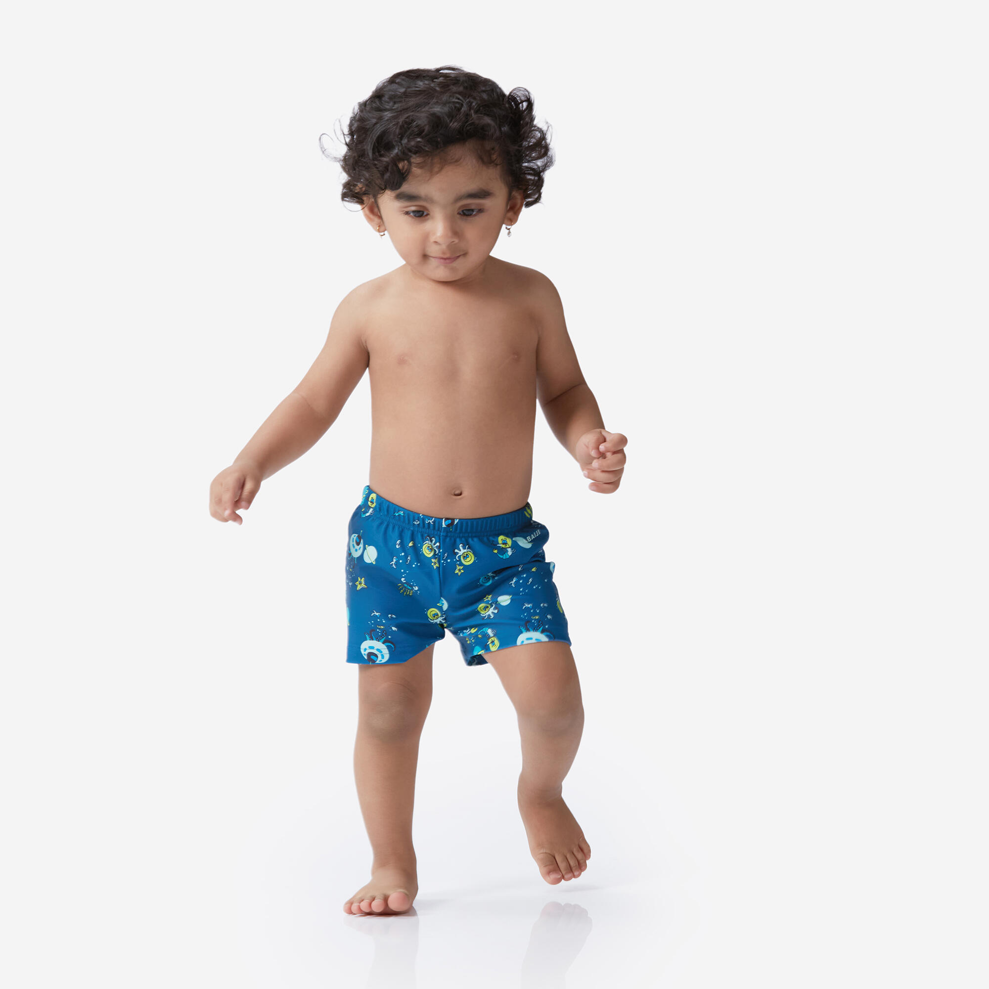 Boxer-couche de bain lavable bleu imprimé 3/9
