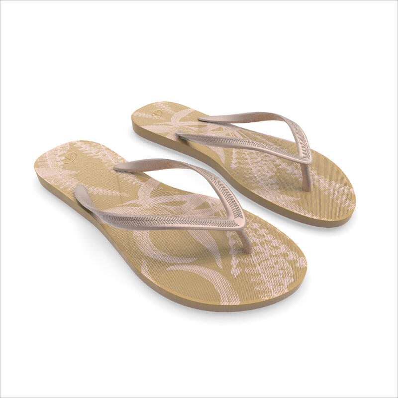 Damesteenslippers 500 Nata beige-cappuccino