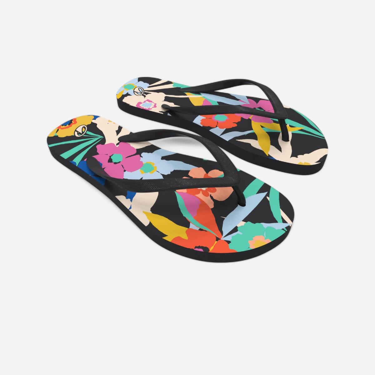 Tongs Femme - 120 Azae noir & multi-couleurs