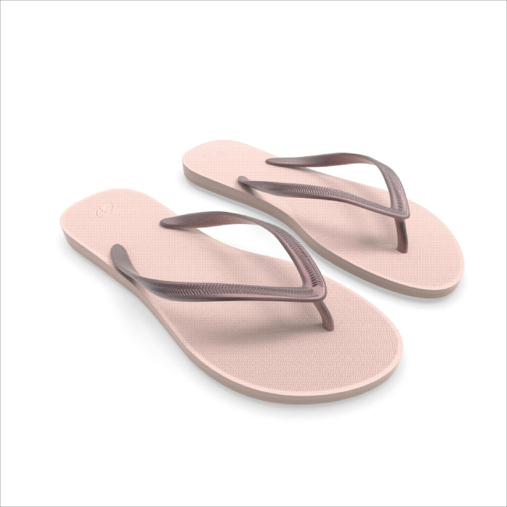 Women’s flip-flops - 500 Gold peach beige orange