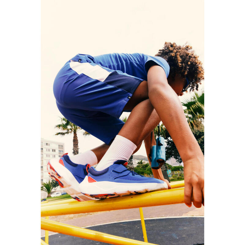 Çocuk Mavi Cırt Cırtlı ve Bağcıklı Spor Ayakkabı PLAYFUL FAST - Spor Eğitim