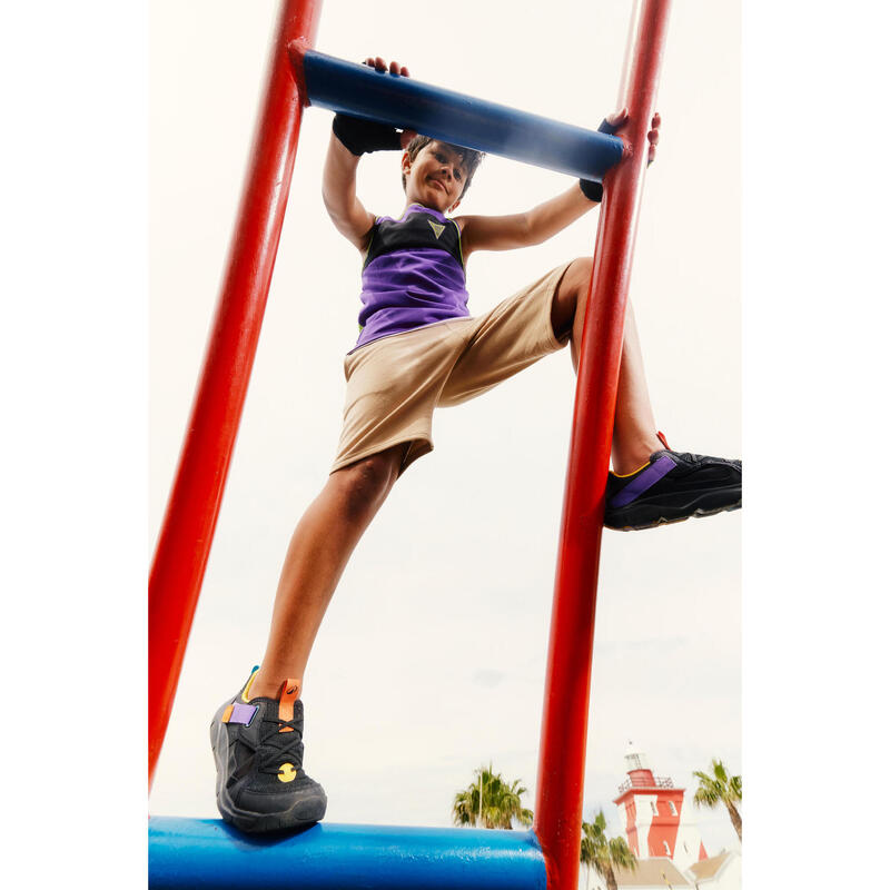 Scarpe da ginnastica bambino PLAYFUL SUMMER con strap nero-viola chiaro