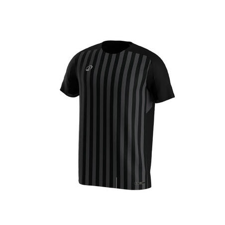 Футболка чоловіча Viralto для футболу чорна з сірими полосками
