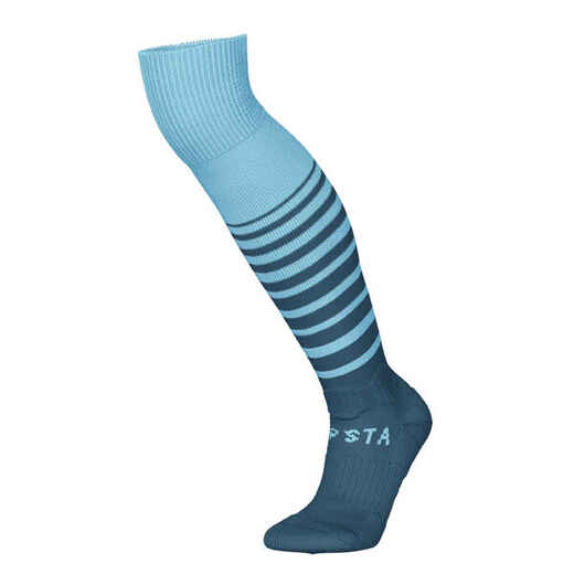 
      Girls' Football Socks - Blue Striped
  