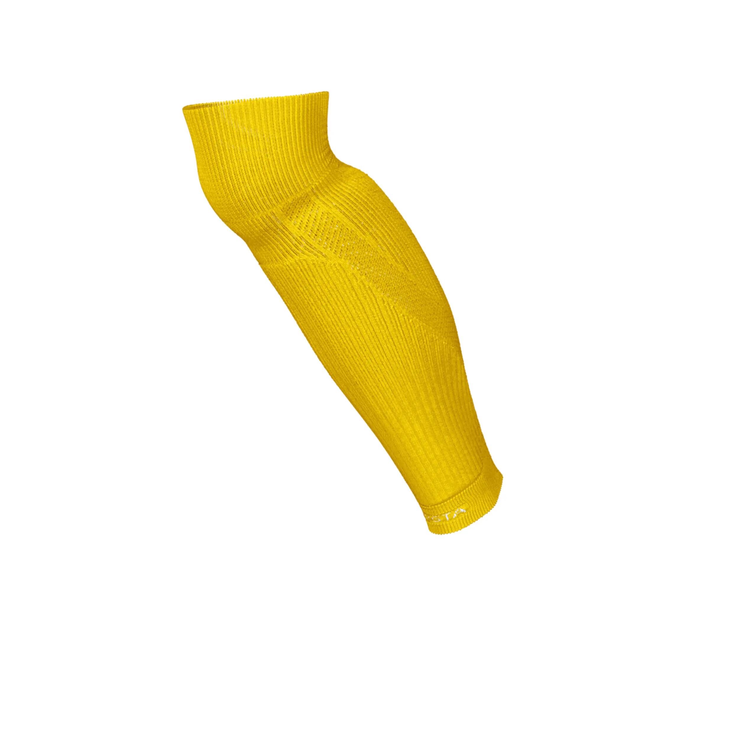 Chaussettes de football sans pied adulte jaune 4/4