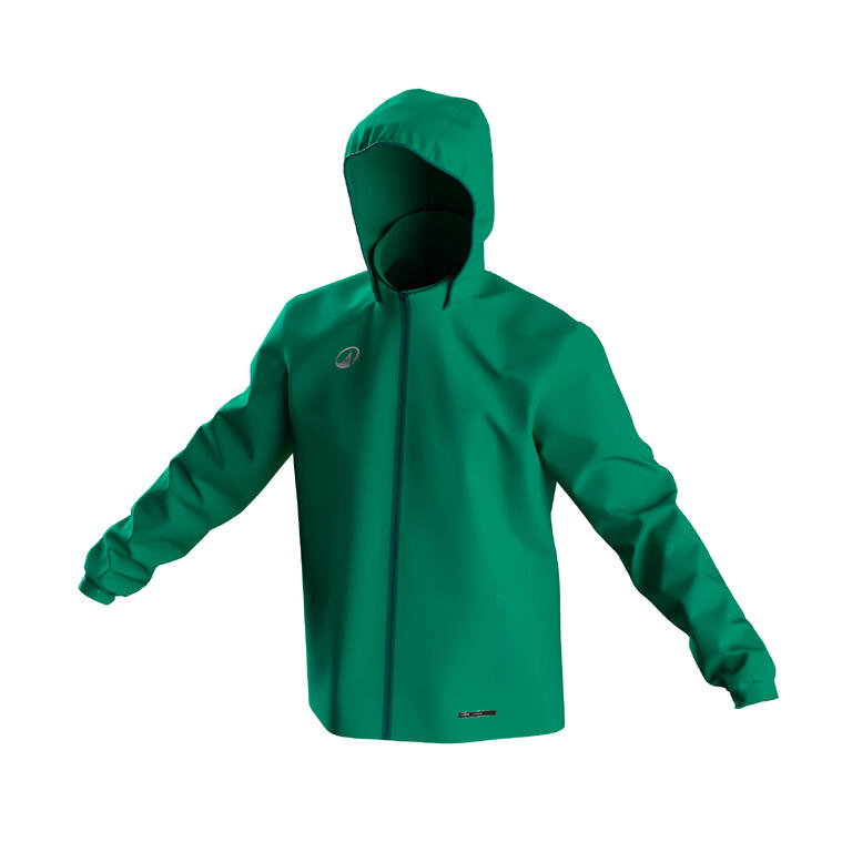 Zelen moški dežni plašč za nogomet.