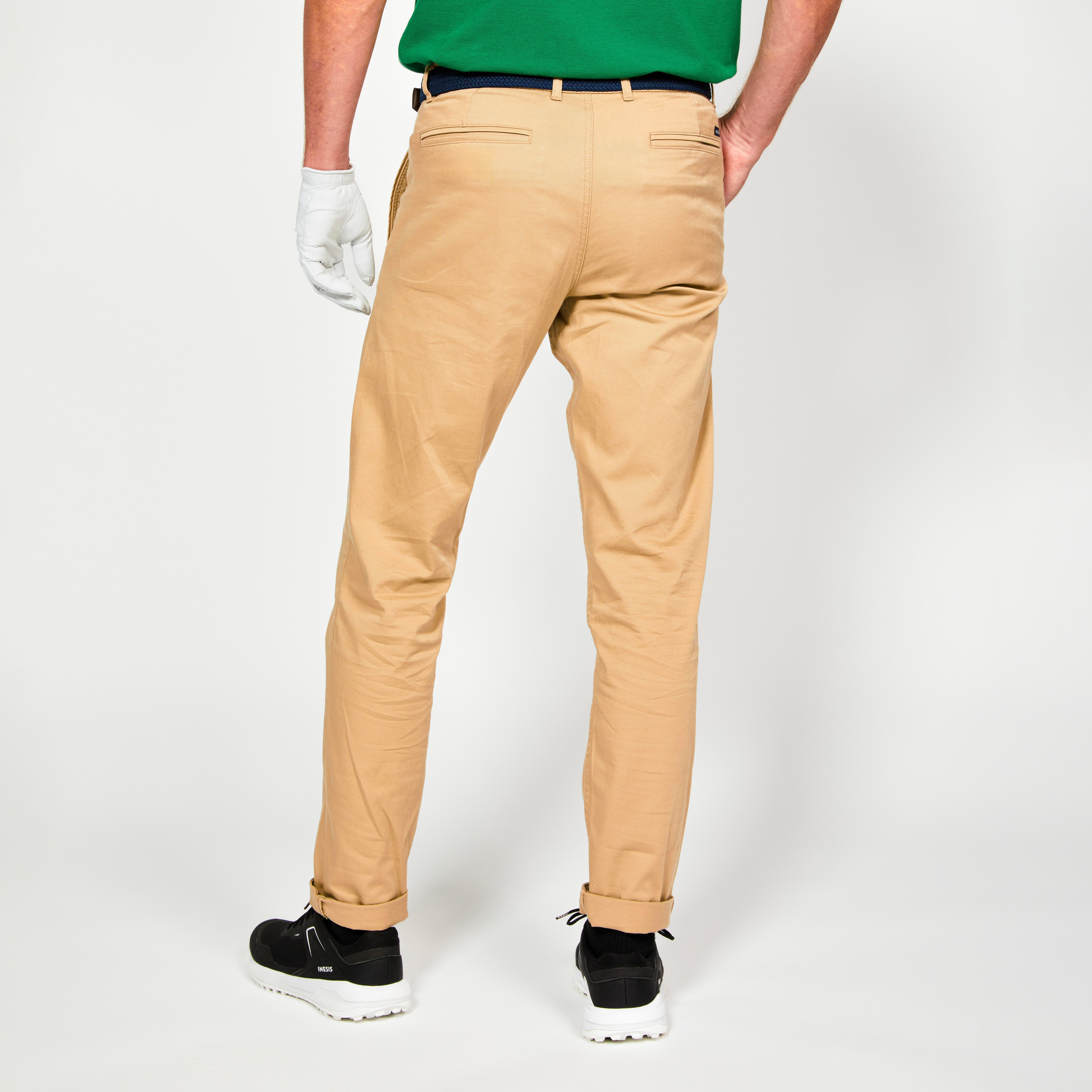 Men’s Cotton Golf Pants MW 500 Beige Sand Inesis Decathlon